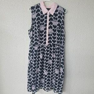 Marie Disney Button Up Heart Print Dress